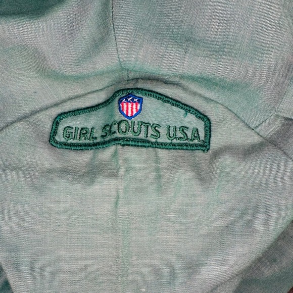 Vintage Girl Scouts Uniform Dress and Bow Size 10 Button Front 70s A-line USA - Picture 9 of 11